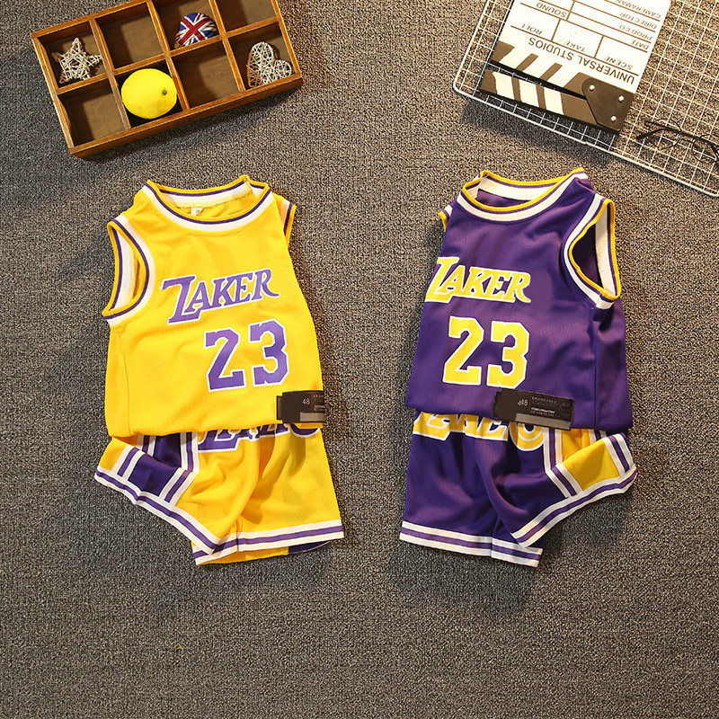 Boys basketball suit children sleeveless vest shorts two-piece set quick dry sports baby summer wear children's clothing tide