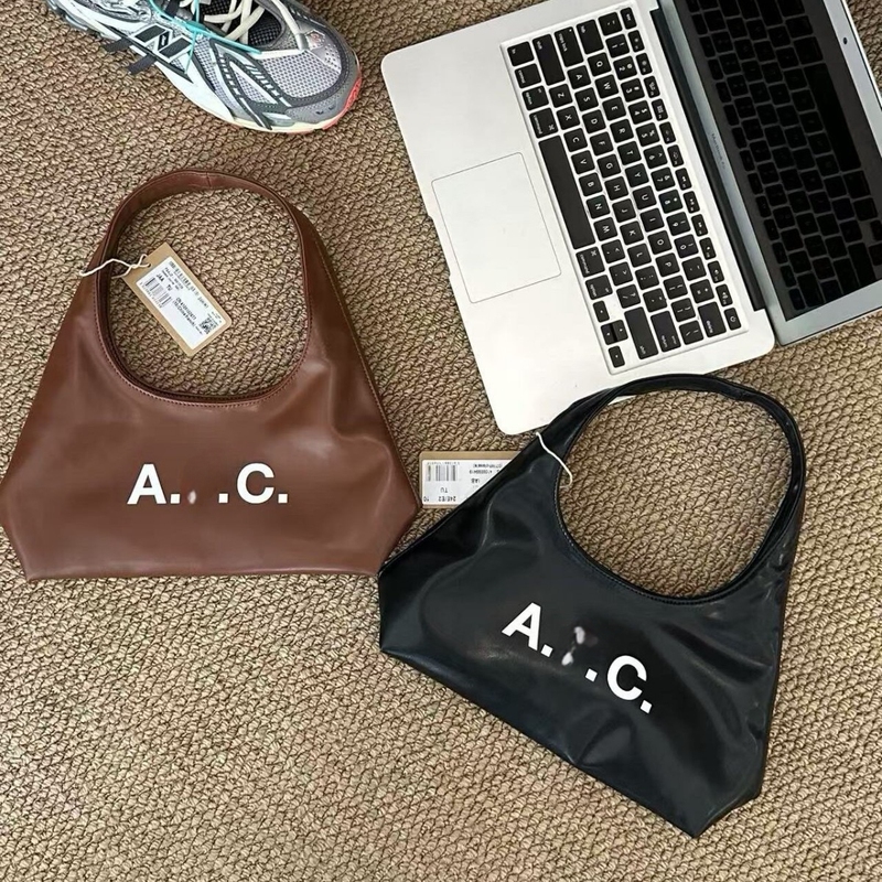 Hot-Selling Apc Men's and Women's Pu Leather Casual Shoulder Bag, Handbag, Canvas Bag, Shopping Bag, Men's and Women's Bags