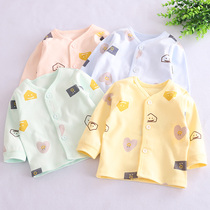 Bébé coton pur coton mâle et femelle enfant bébé printemps sans os à rabat manches longues en automne avec veste de sous-shirt