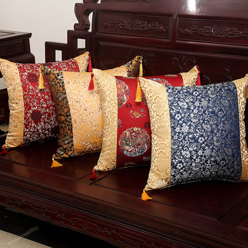 New Chinese mahogany sofa pillow cover living room pillow waist cushion bedside cushion large waist pillow with core back cushion - Taobao