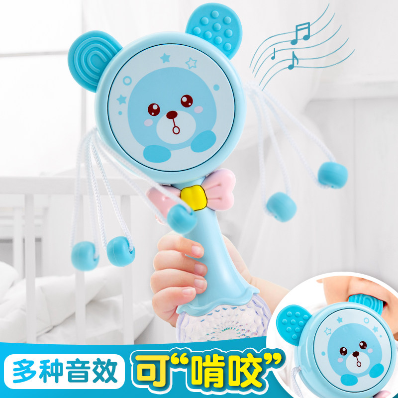 Dial Wave Drum Baby Toy 0-3-6-12 Months Nibble Nibble With Music Shake Bell Newborn Baby Puzzle Male Girl