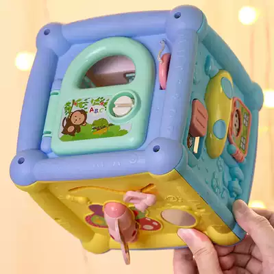 Hand drum toy boy early education puzzle six-sided box Intellectual brain use young children 90 months baby two weeks baby