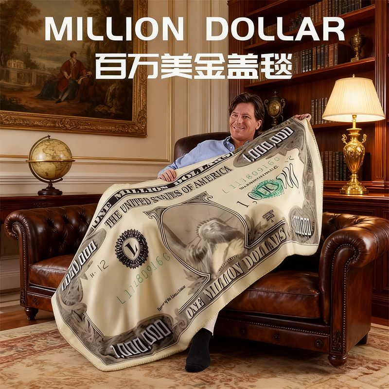 Extra Large 0k Usd Blanket for Friends, Boys, Girlfriends, Family Sleeping Lunch Break Creative Funny Sand Sculpture Birthday Gift