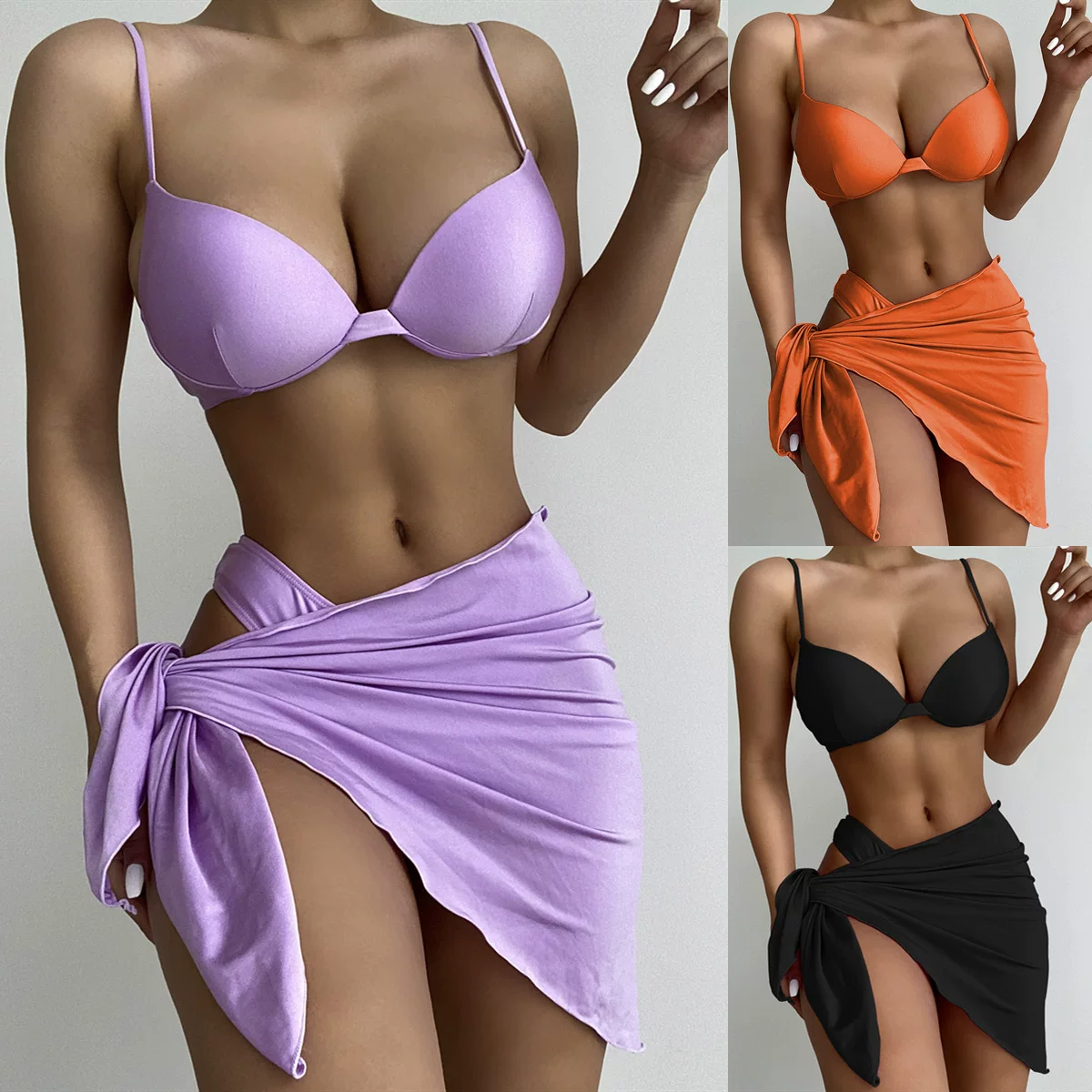 Купальник Женщина Sexy High Waist Neck Bikini Set 2022 Swimsuit