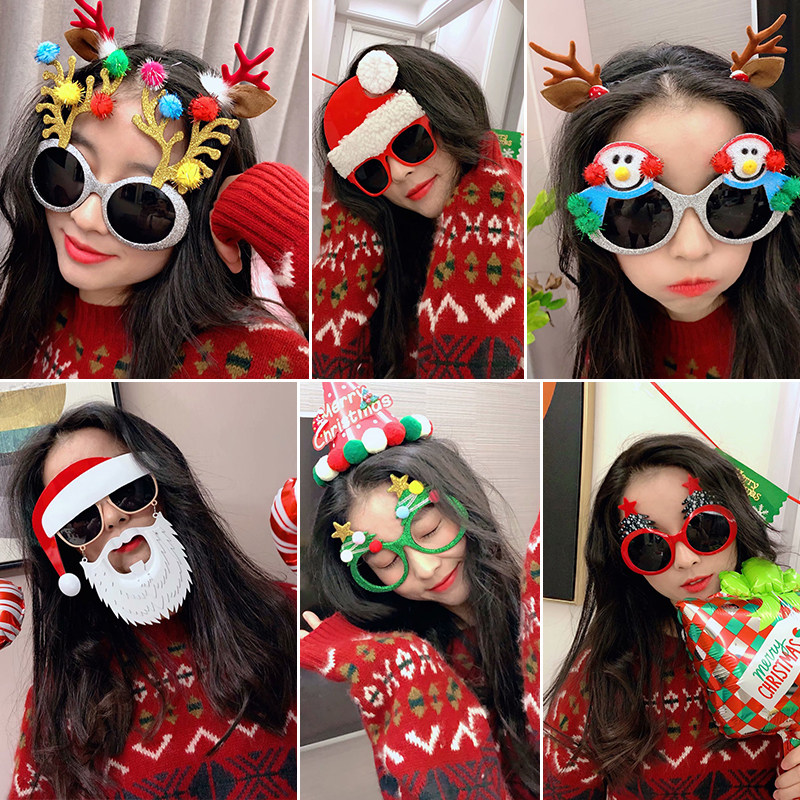 Christmas glasses antlers snowflakes children's glasses frame santa glasses toddler holiday gift ornaments decoration