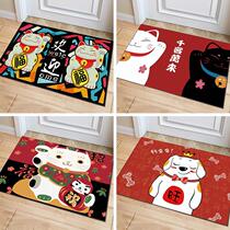 Felt household door non-slip carpet bathroom bedroom foot pad into the main door lucky cat floor mat entrance door mat