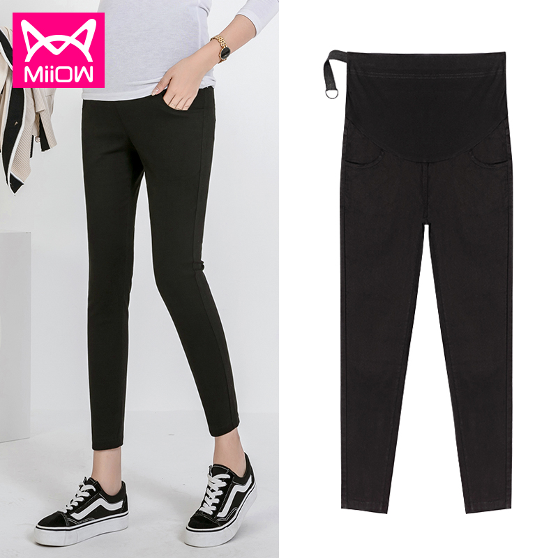Cat man pregnant women pants spring and autumn thin outside wear leggings leggings small pants fashion early pregnancy spring and summer belly pants autumn