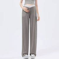 Серая низкая талия