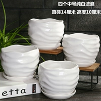 Четыре чистых белых волн среднего размера