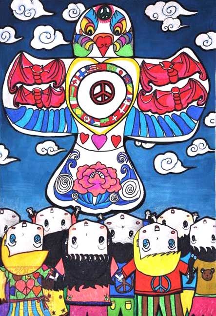 Generation Painting Creative Poster Space Environmental Protection Science Fiction Original Generation Painting Peace Poster World Peace Children Painting Generation