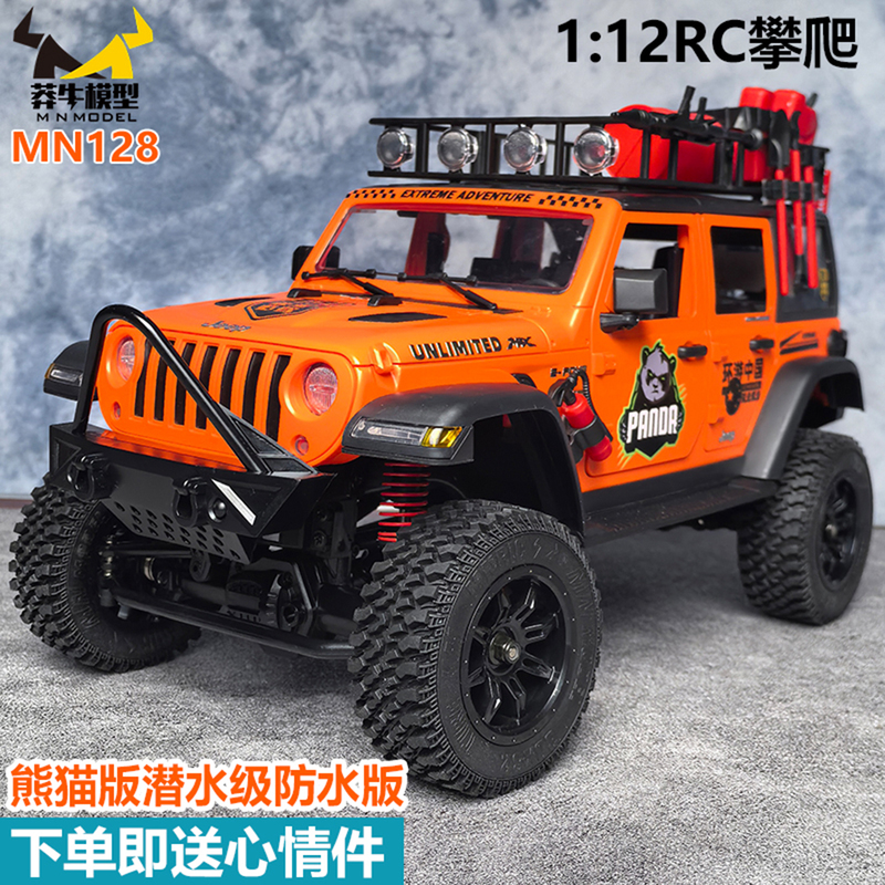 Submersible-Grade Mn128 Wrangler Professional Rc Four-Wheel Drive Climbing Remote Control Off-Road Toy Car 1:12 Model