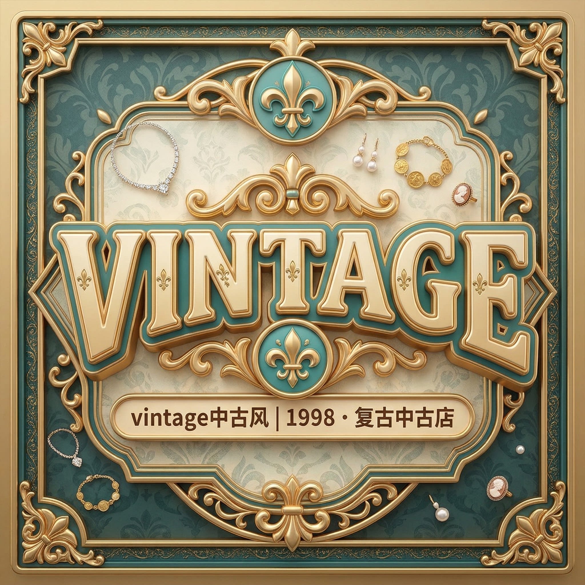 vintage中古风的LOGO