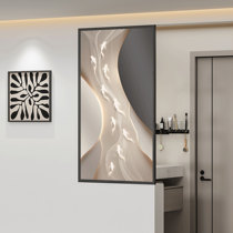 Light luxury modern minimalist art glass screen partitions the living room entrance decoration to block the bathroom half wall washbasin