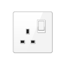 13A British standard white glass USB socket Hong Kong and Australian version electric lamp LED switch TYPE-C fast charging panel