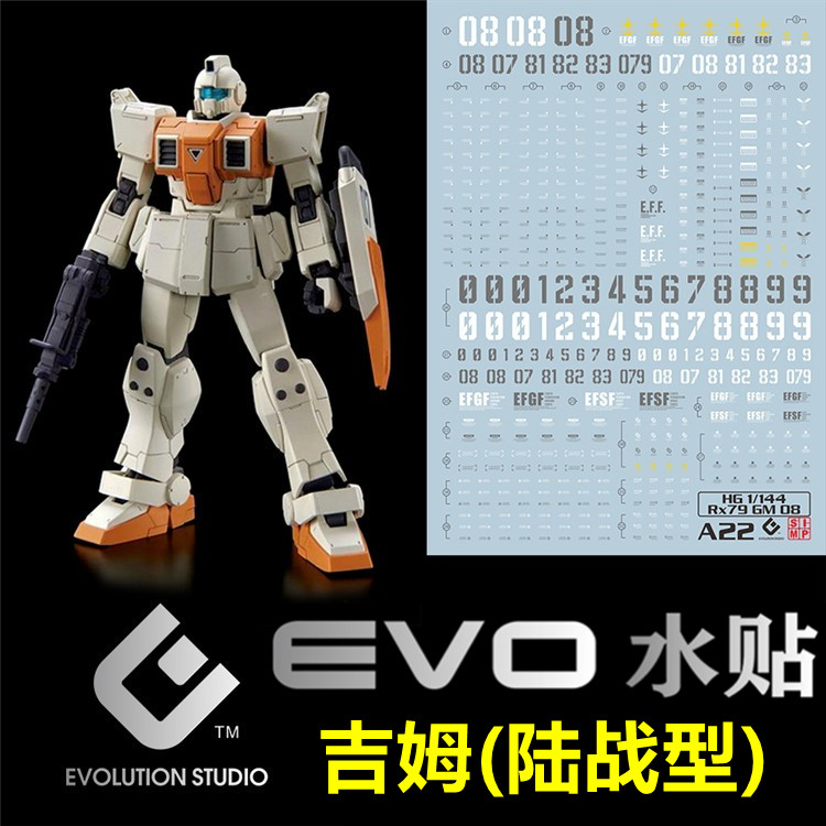(EVO)HGUC GM08 RGM-79G] Jim Marine Type (08MS Squad) Fluorescent Water Sticker