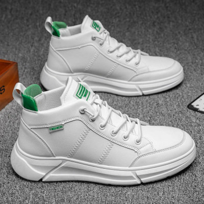 秋季高帮男鞋软底休闲板鞋学生小白鞋