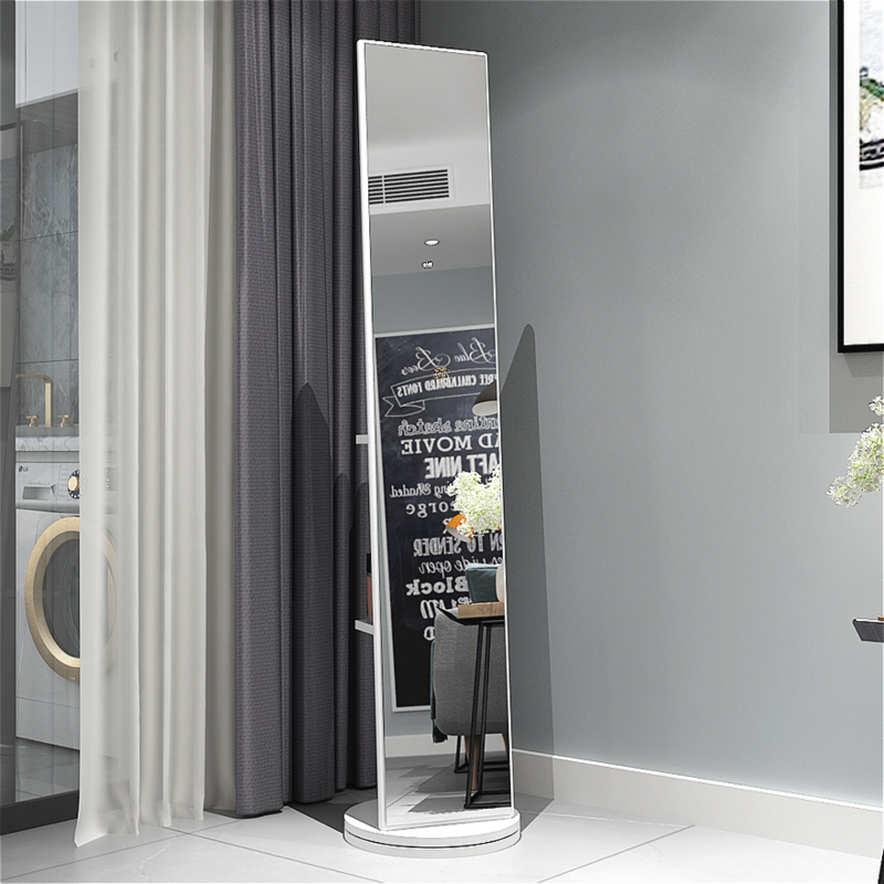 Full Body Large Mirror Girls Bedroom Home Floor Mirror Mesh Red Full-body Mirror Stand Body Mirror Movement Swivel Full Body Mirror