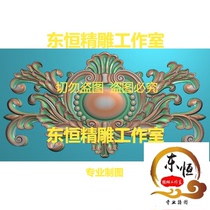 Scanned image of exquisite carvings European style vertical flower hanging flower components guard wooden door Roman stigma decals building materials RBW23