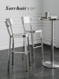 Norchair net Red Simplicity Современная нержавеющая сталь Высокий стул Nordic Home Bar Bar Bar High Stool обратно