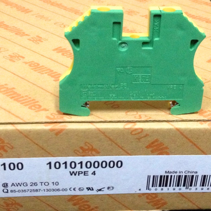 The Weidmüller WPE4 Order No.: 1010100000 Yellow Green ground terminals