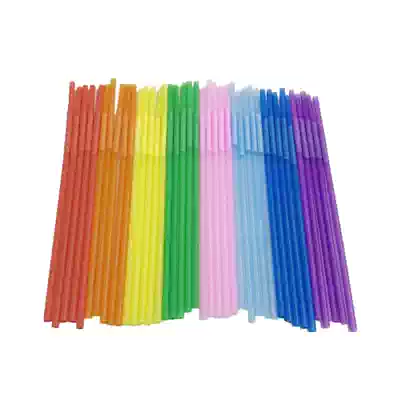 Disposable Art straw DIY kindergarten handmade material color straws 100 bags