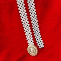 Actual picture of the new Dai ethnic clothing accessories with elastic pearl belt