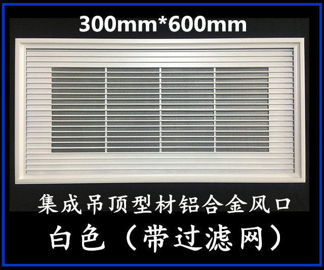 Integrated ceiling 300 * 600 aluminum alloy filter screen panel mask central air conditioning air inlet air outlet accessories