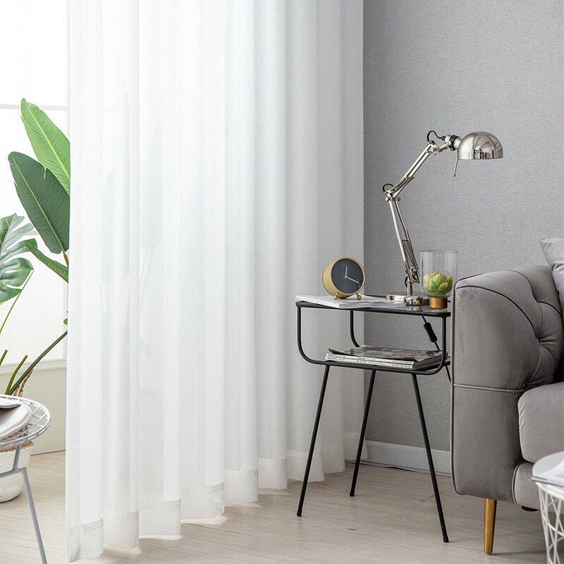 2019 new snow spinning white yarn light transmission opaque man set to make white modern minimalist balcony living room bedroom yarn curtain