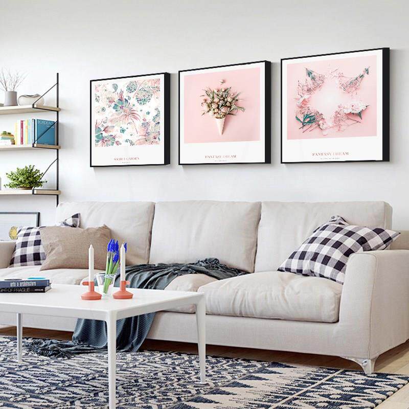 Mural entrance wall Lucky art painting Hanging painting comes with border background Living room decorative painting Free hole installation into the door