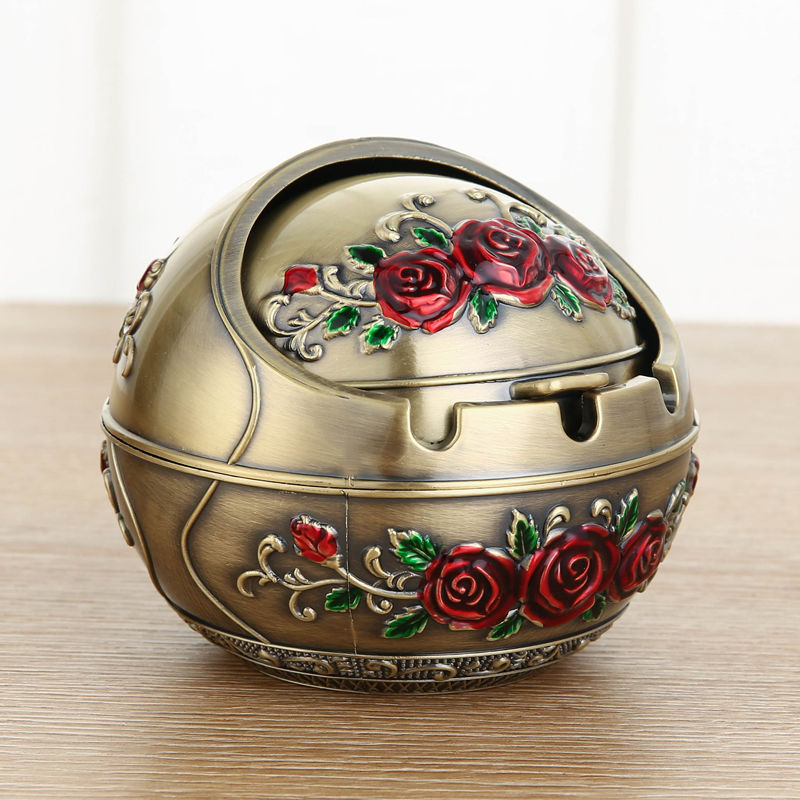 Rhinoceros, European - style ashtray large retro individuality creative home sitting room tea table table against the wind fly ash with cover
