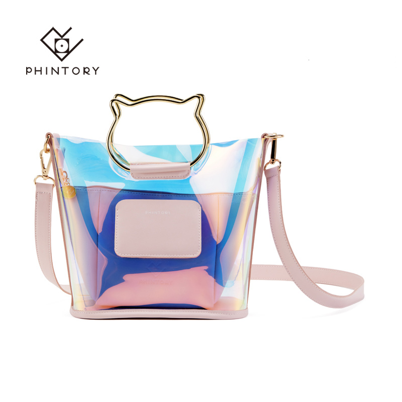 phintory laser dazzling makeup bag woman portable handbag Oblique Satchel with superfire primary-secondary bag