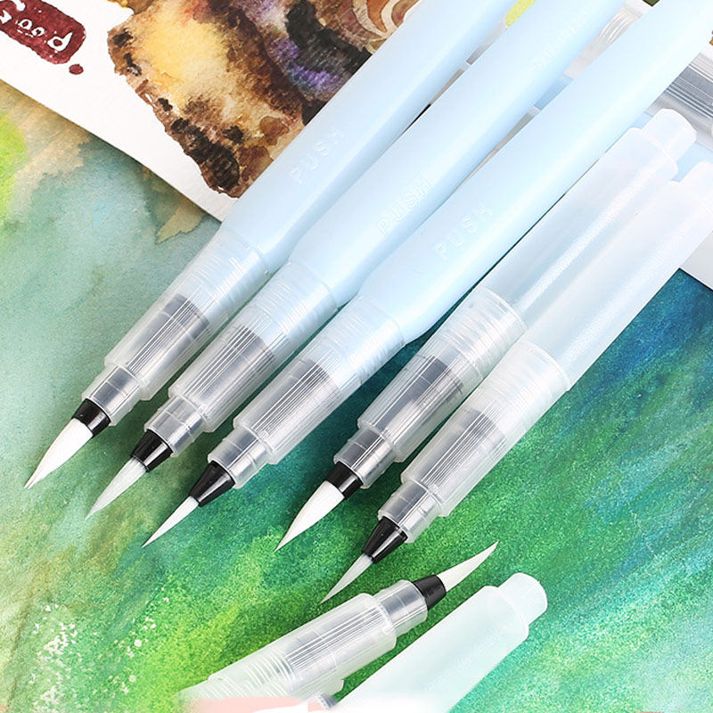 Japanese Cherry Blossom Fountain Pen Brush Pen Brush Solid Watercolor Large Capacity Water Storage Brush water Brush Water Color Painting Pen