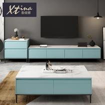 Nordic coffee table TV cabinet combination Modern simple size apartment paint Italian Minimalist style living room locker