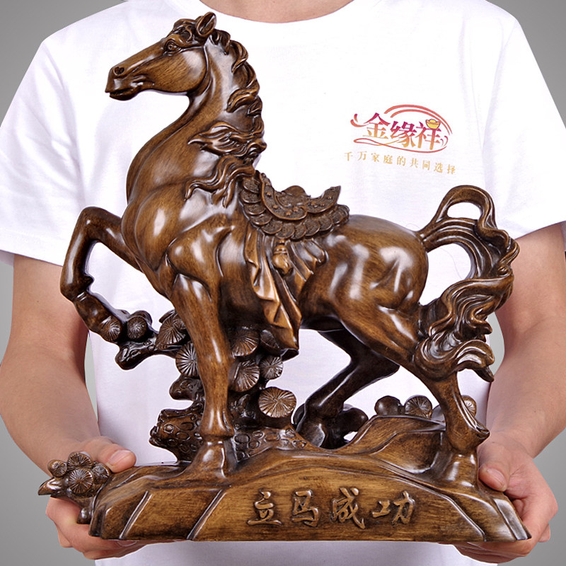 Zodiac horse ornaments Feng Shui crafts Office living room boss desktop decoration Horse to achieve success furnishings