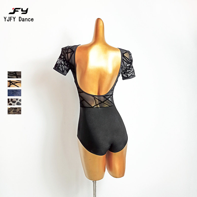 YJFY Latin American back dance with body suit Moden to suit Latin blouses net yarn practice suit women new T006