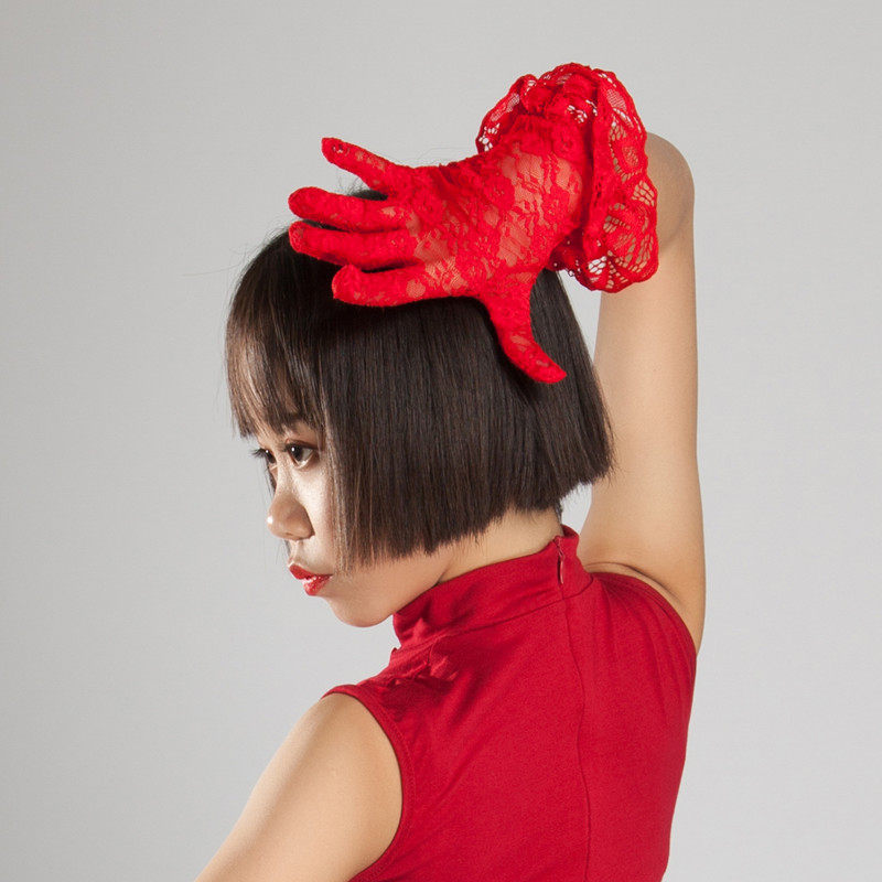 YJFY Latin Dance Accessories Lace Gloves Adult Children New Dance Accessories Performance Lace Gloves