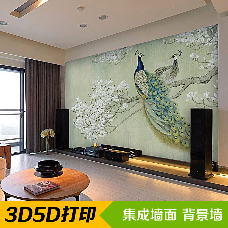 Decorative Material Bamboo Wood Fiber Integrated Wall Panel 3D Hang Painting Living-room TV Background Wall 5D Solid wall panel