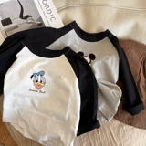 Хлопковый приятный телу осенний тонкий детский лонгслив для мальчиков, детская осенняя футболка, 100% хлопок