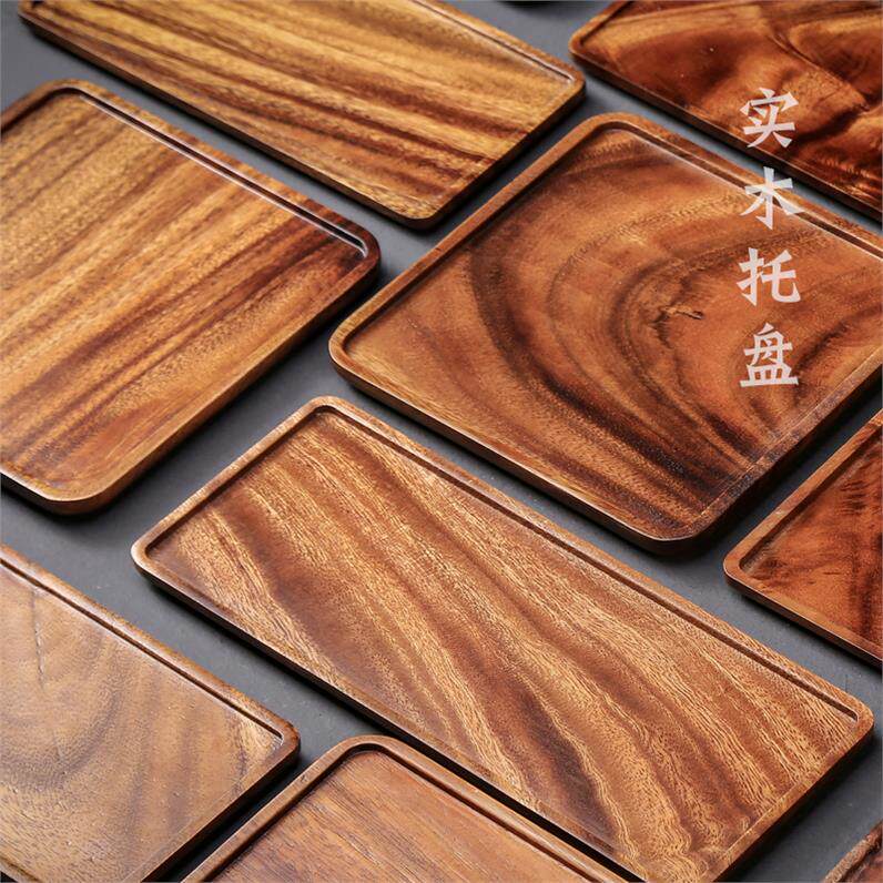 Black walnut tray Wooden tea tray Small one person with a tea pot Wooden Japanese wooden tea tray Whole piece dry bubble table Simple