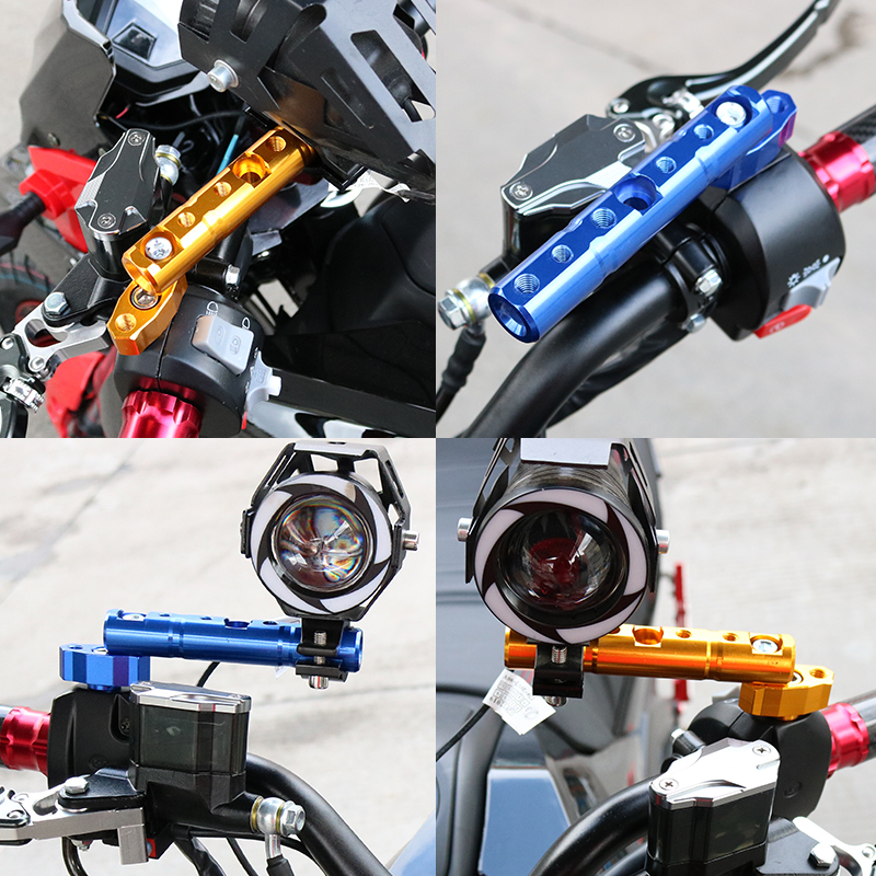 Electric vehicle locomotive multifunction expansion bracket retrofitted crossbar spotlight after mirror fixing bracket mobile phone holder