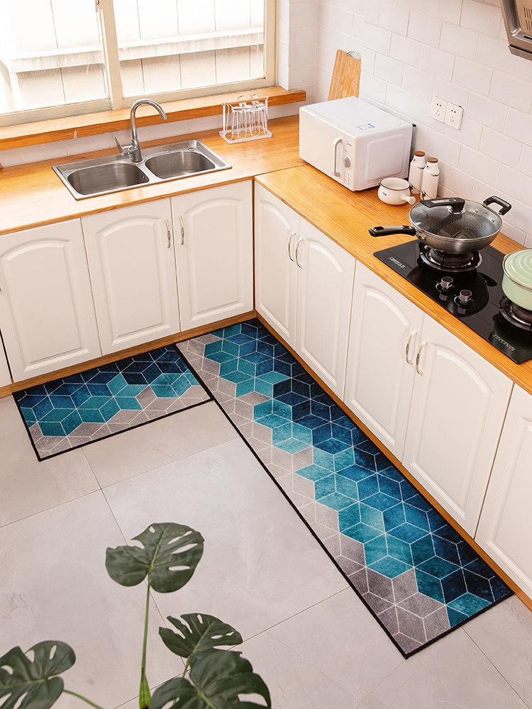 Net red kitchen floor mat full of dirt-resistant Nordic household non-slip absorbent strip kitchen special carpet floor mat