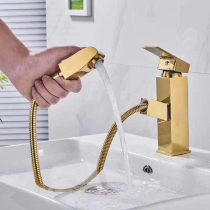 All copper cold and warm faucet toilet basin faucet rotating pull faucet wash basin hand pool bathroom wash nozzle