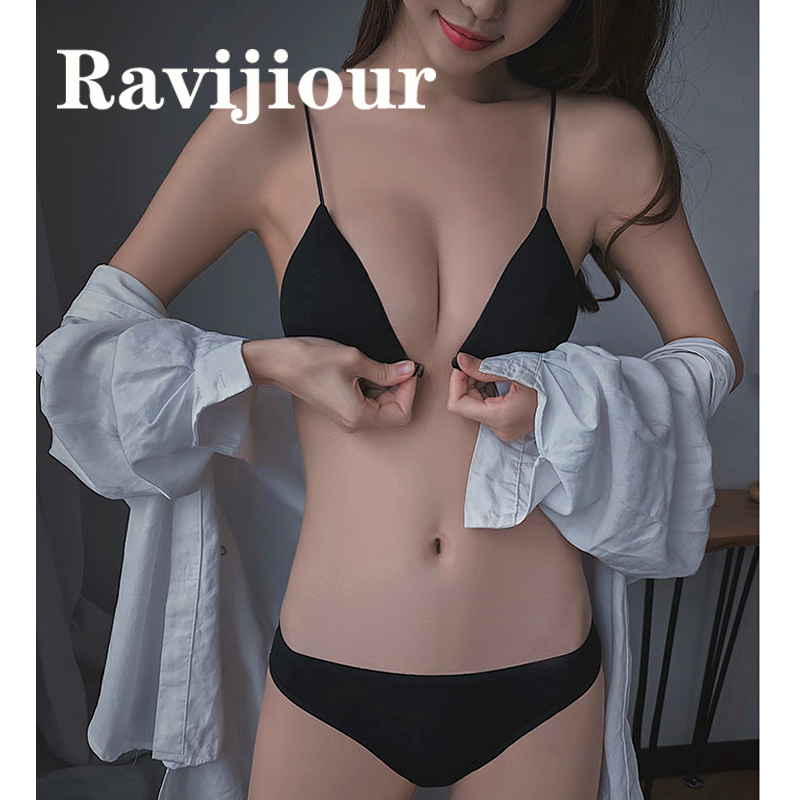 Japanese Ravijiour ins front buckle back underwear without steel ring gathered up small chest thin bra