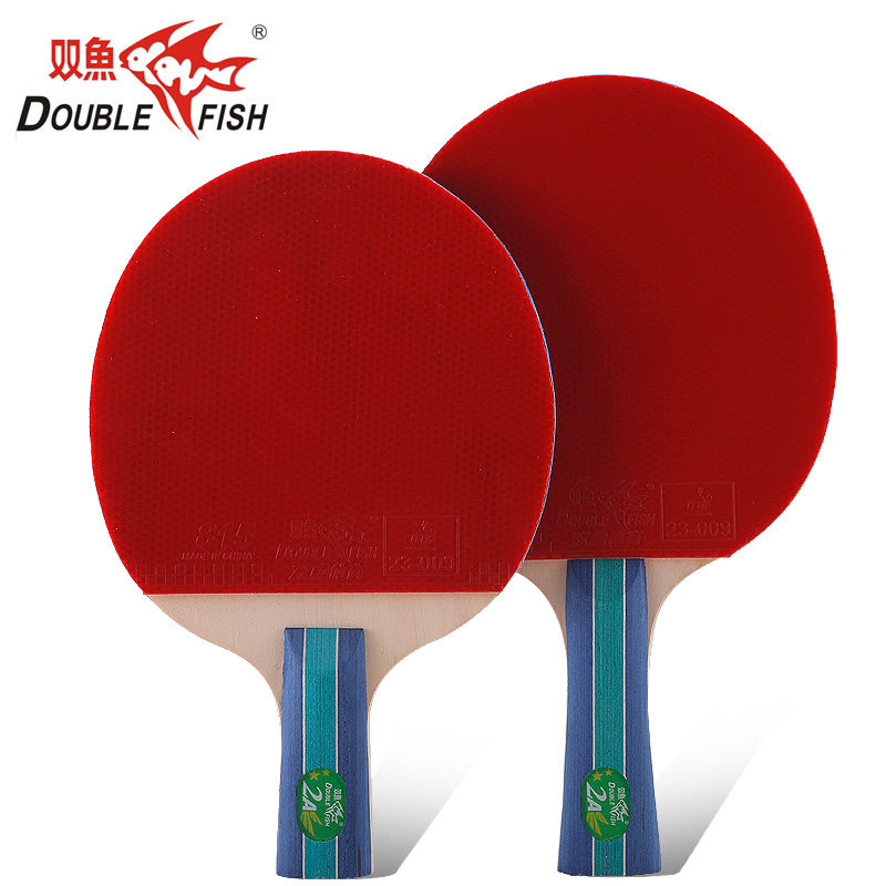 Double fish 2A 2 stars table tennis racket Double slapping beginner 2 only ppq table tennis racket Seven floor bottom plate straight slapping horizontal slapping-Taobao
