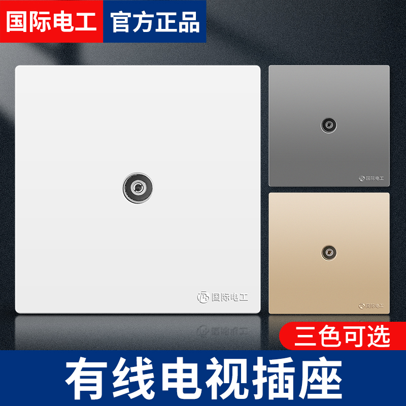 International Electrician 86 Type Wall Concealed switch socket Panel closed-circuit TV Panel One cable socket-Taobao