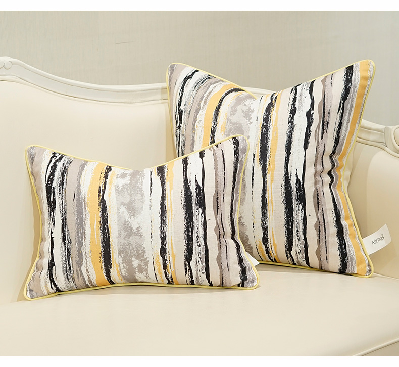 Sofa phòng khách gối mới Trung Quốc hiện đại tối giản đầu giường gối Trung Quốc phong cách vàng thắt lưng đệm mô hình bộ - Trở lại đệm / Bolsters gối dựa lưng