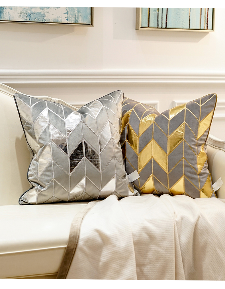 Đơn giản hiện đại ánh sáng sang trọng gối da đệm mô hình phòng mới phong cách Trung Quốc sofa phòng khách gối bên trong giường tựa lưng - Trở lại đệm / Bolsters ghế lười phòng ngủ