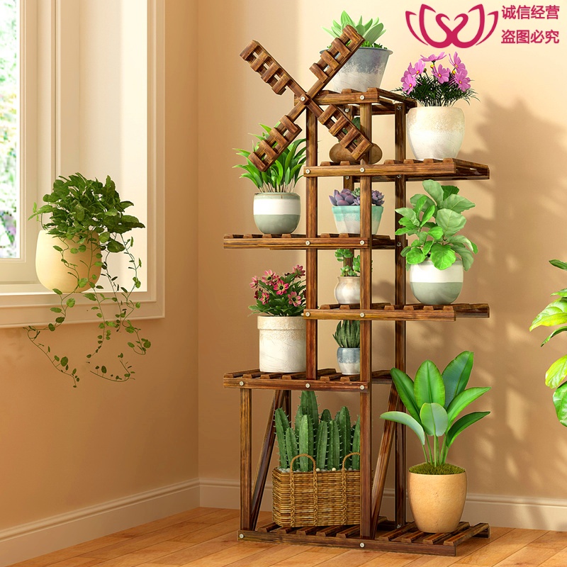Kindergarten plant corner creative decorative frame corner flower multi-layer ladder flower frame flower pot plant frame ground courtyard