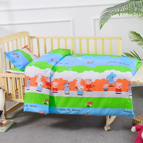 Хлопковое одеяло для детского сада, детский комплект для сна, пододеяльник, 3 предмета