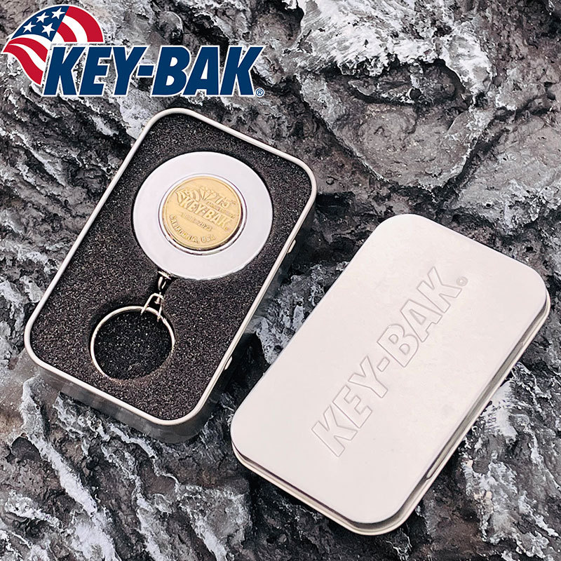 Keybak 75Th Anniversary Commemorative Keychain Stainless Steel Men's Fishing Anti-Loss Retractable Key Ring Imported Keybak 75Th Anniversary Commemorative Keychain Stainless Steel Men's Fishing Anti-Loss Retractable Key Ring Imported